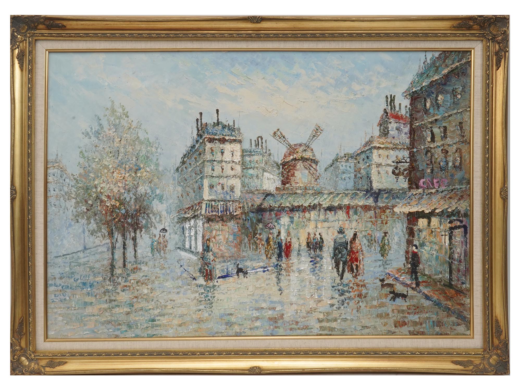 IMPRESSIONIST PARIS CITYSCAPE OIL PAINTING SIGNED PIC-0